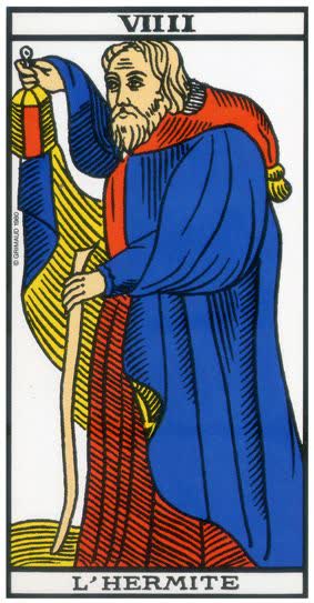 L'Hermite, lame IX du tarot de Marseille : la loi de la connaissance.