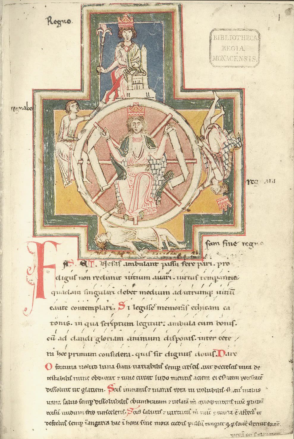 La roue de Fortune, en tête des Carmina Burana, XIIIe siècle : la chance tourne, mais pas au hasard (Wikimedia Commons, domaine public).
