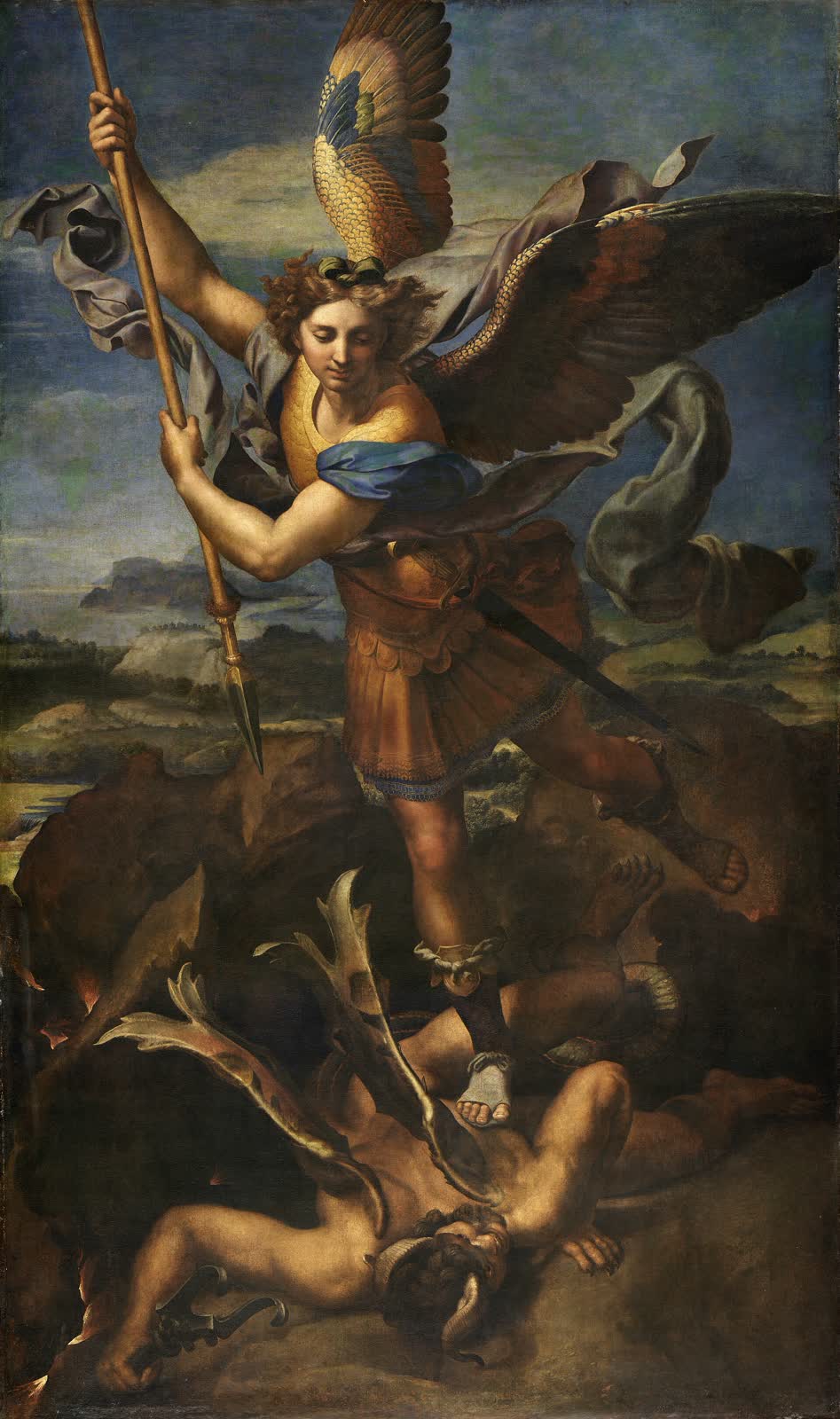 Saint Michel terrassant le démon, peint par Raphaël en 1518