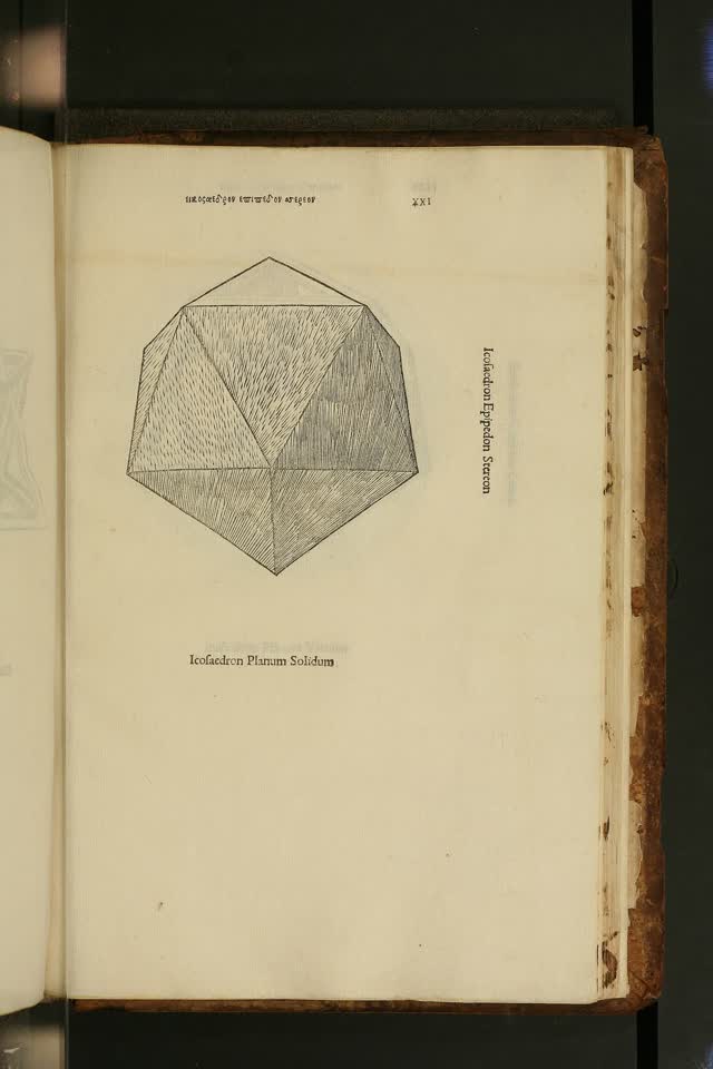 L'icosaèdre, l'eau, par Léonard de Vinci (domaine public)