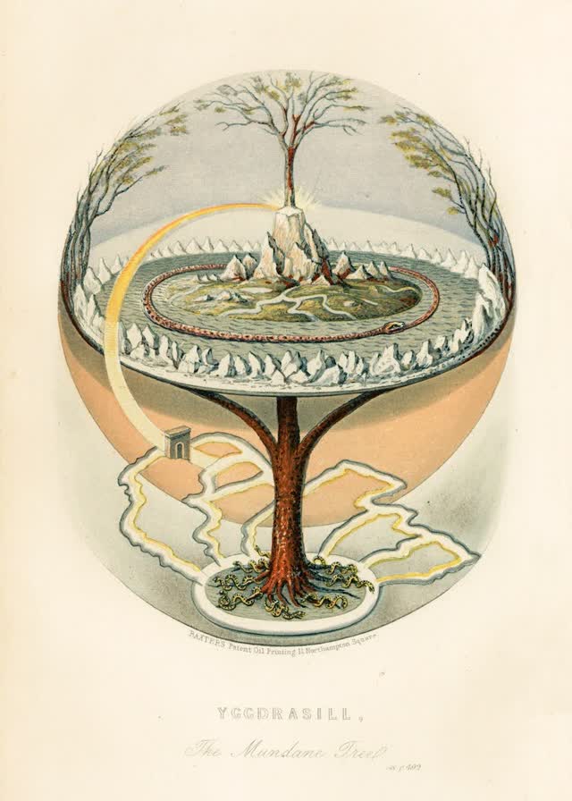 Yggdrasil, l'arbre du monde, par Oluf Bagge, 1847 (domaine public)