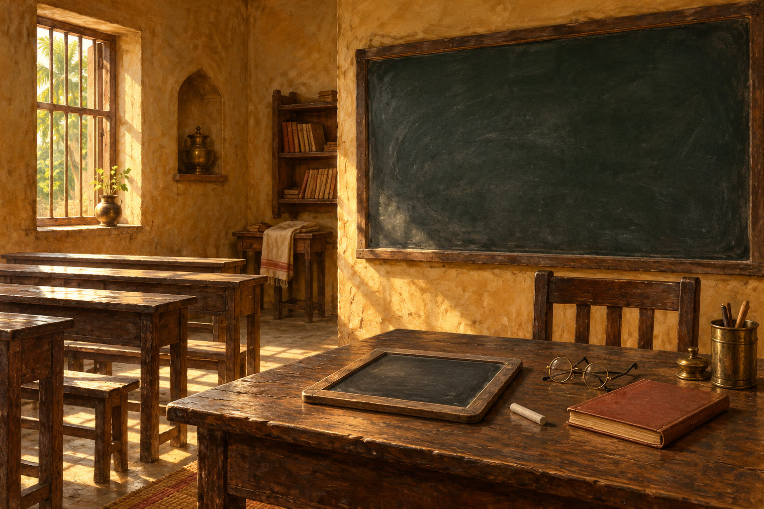 La classe de l'instituteur de Devlali (illustration).